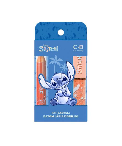 kit lápis labial e gloss stitch bege