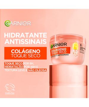 hidratante facial garnier colágeno toque seco antissinais 85g