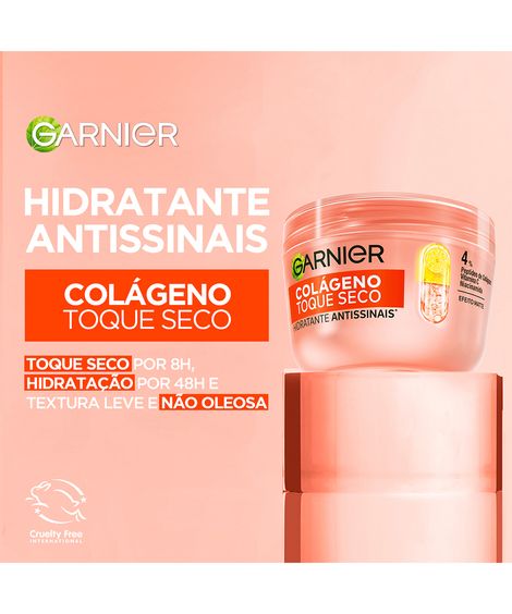 hidratante facial garnier colágeno toque seco antissinais 85g