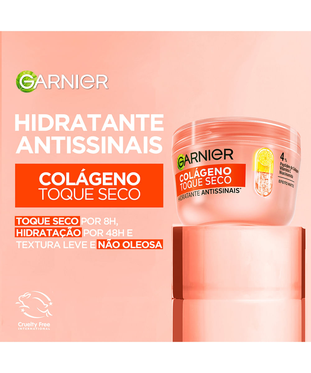 hidratante facial garnier colágeno toque seco antissinais 85g