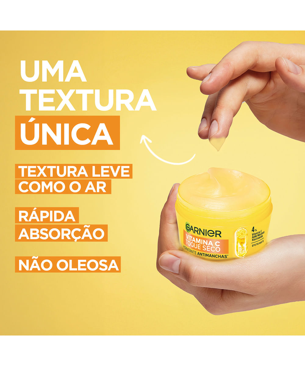 hidratante facial garnier vitamina c toque seco anti manchas 85g