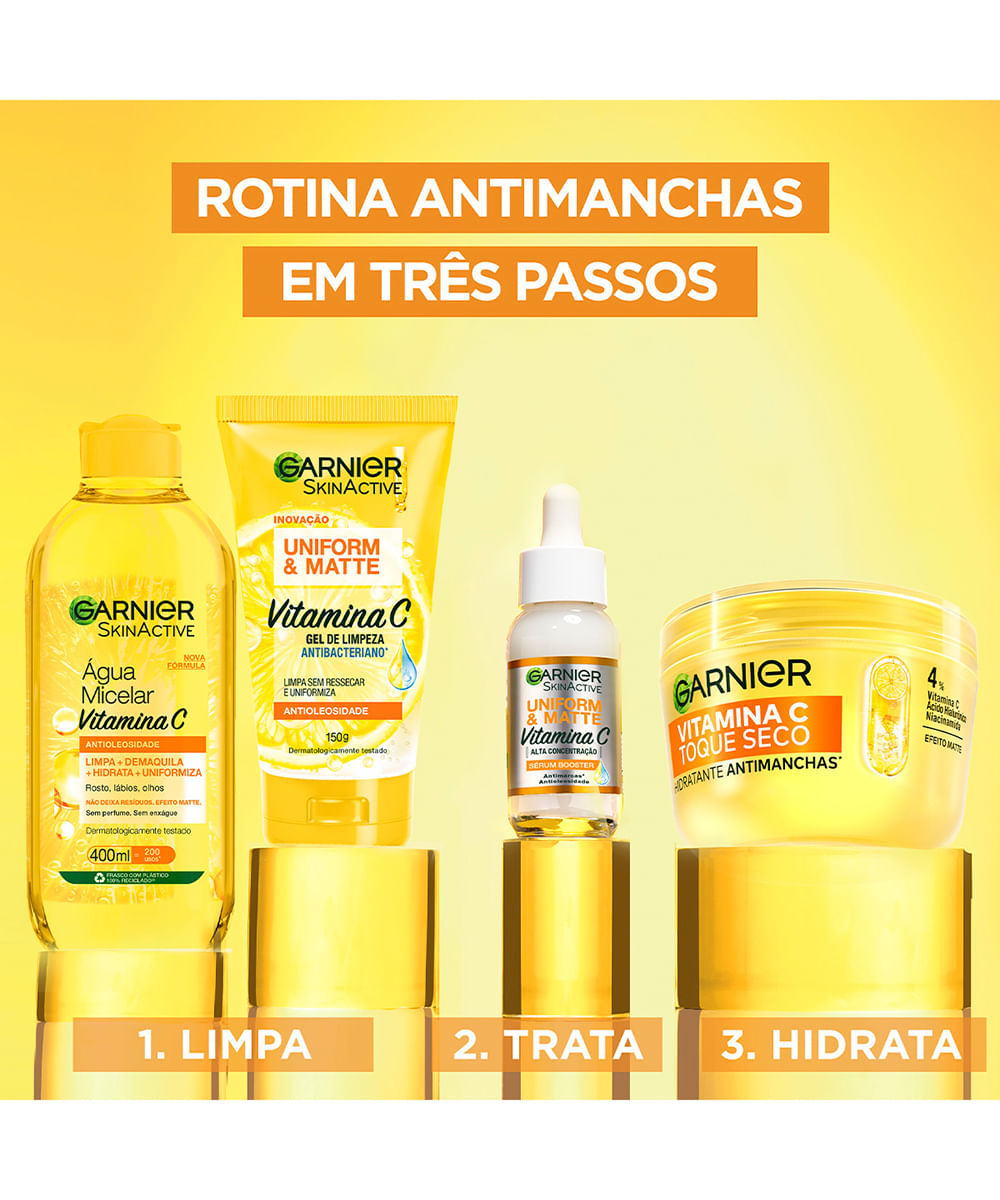 hidratante facial garnier vitamina c toque seco anti manchas 85g