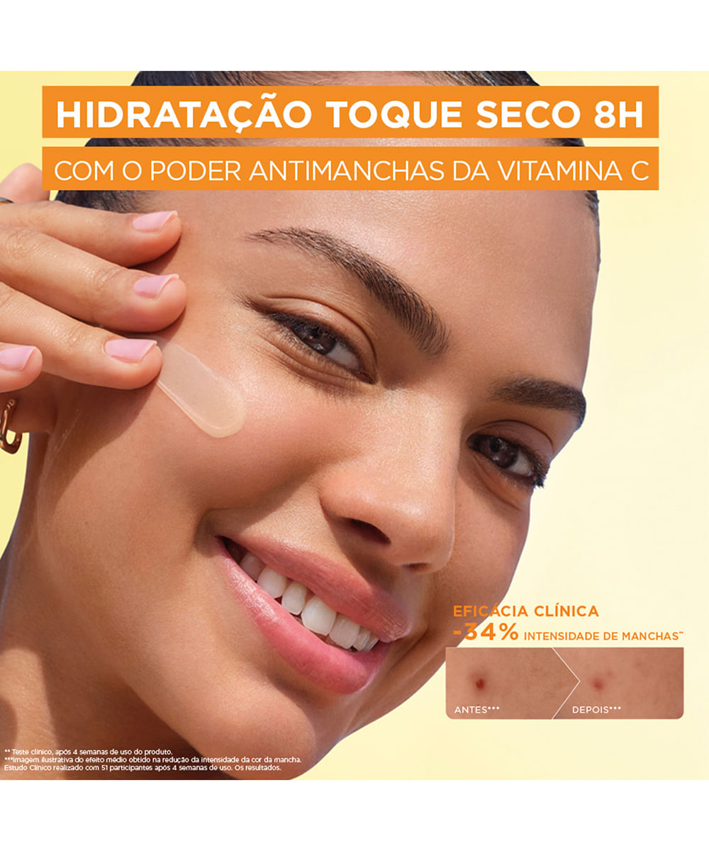 hidratante facial garnier vitamina c toque seco anti manchas 85g