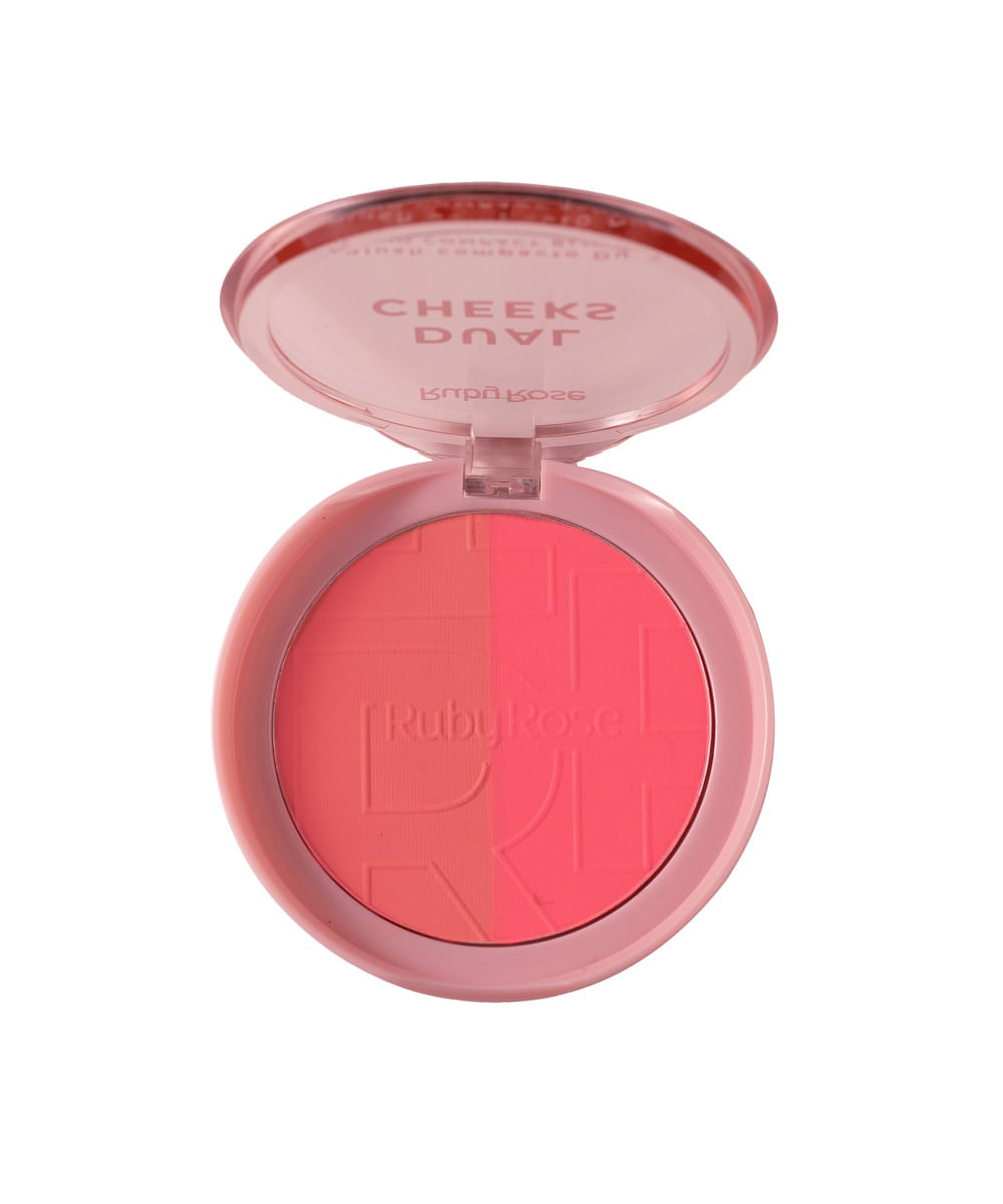 blush compacto ruby rose dual cheeks nectar scarlet vermelho