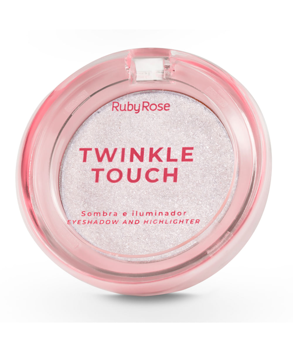 sombra e iluminador ruby rose twinkle touch ice glow prateada