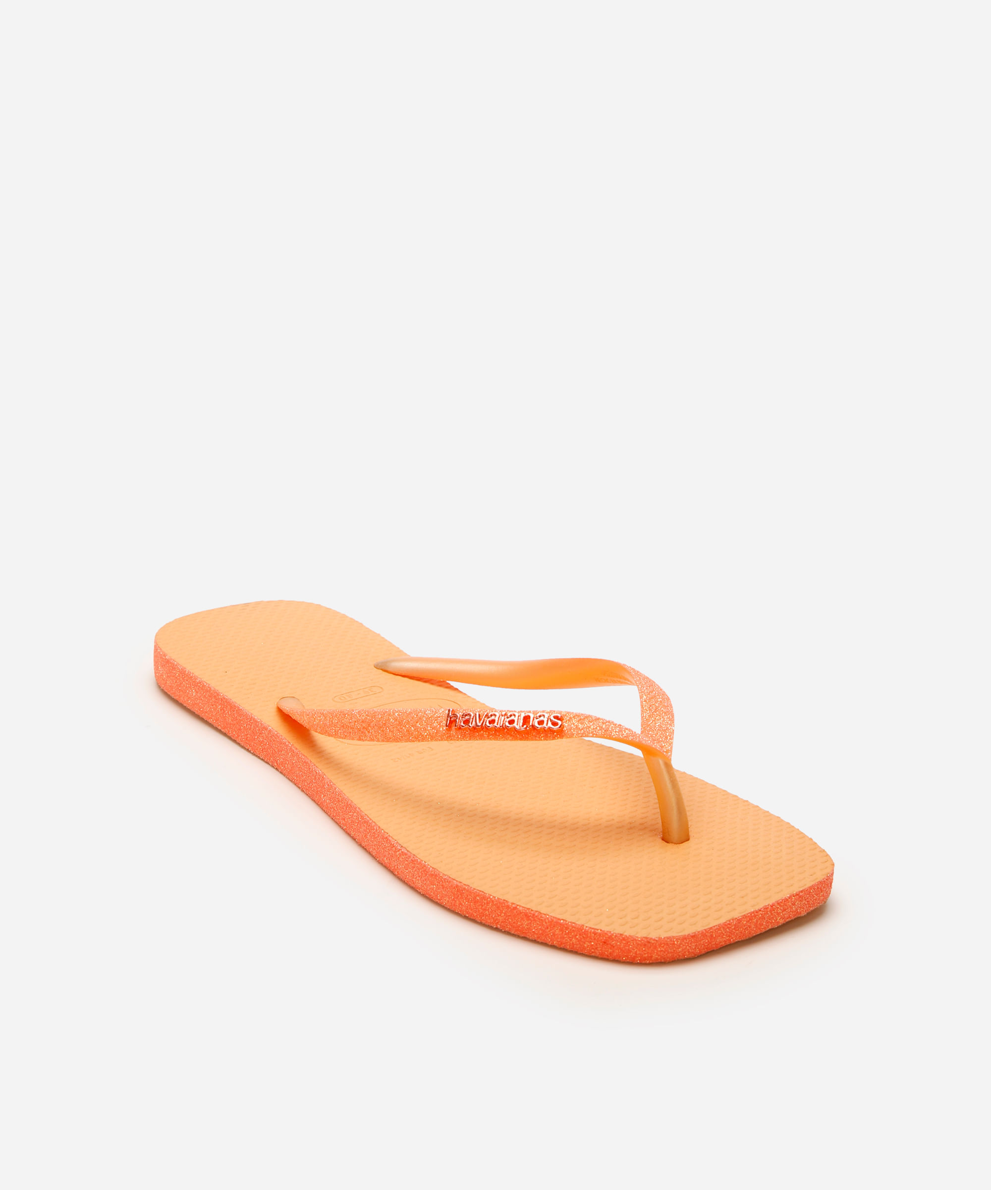 chinelo havaianas slim texturizado laranja