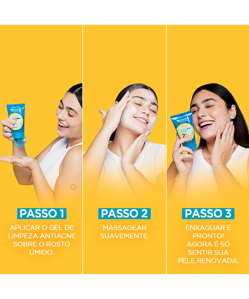 gel de limpeza garnier uniform & matte antiacne 150g