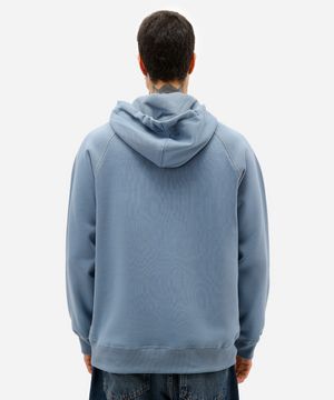 blusão básico masculino de moletom com capuz azul