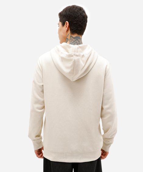 blusão masculino de moletom sem felpa com capuz bege