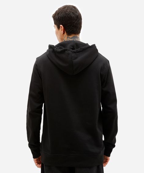 blusão masculino de moletom sem felpa com capuz preto