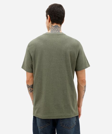 camiseta masculina manga curta texturizada verde