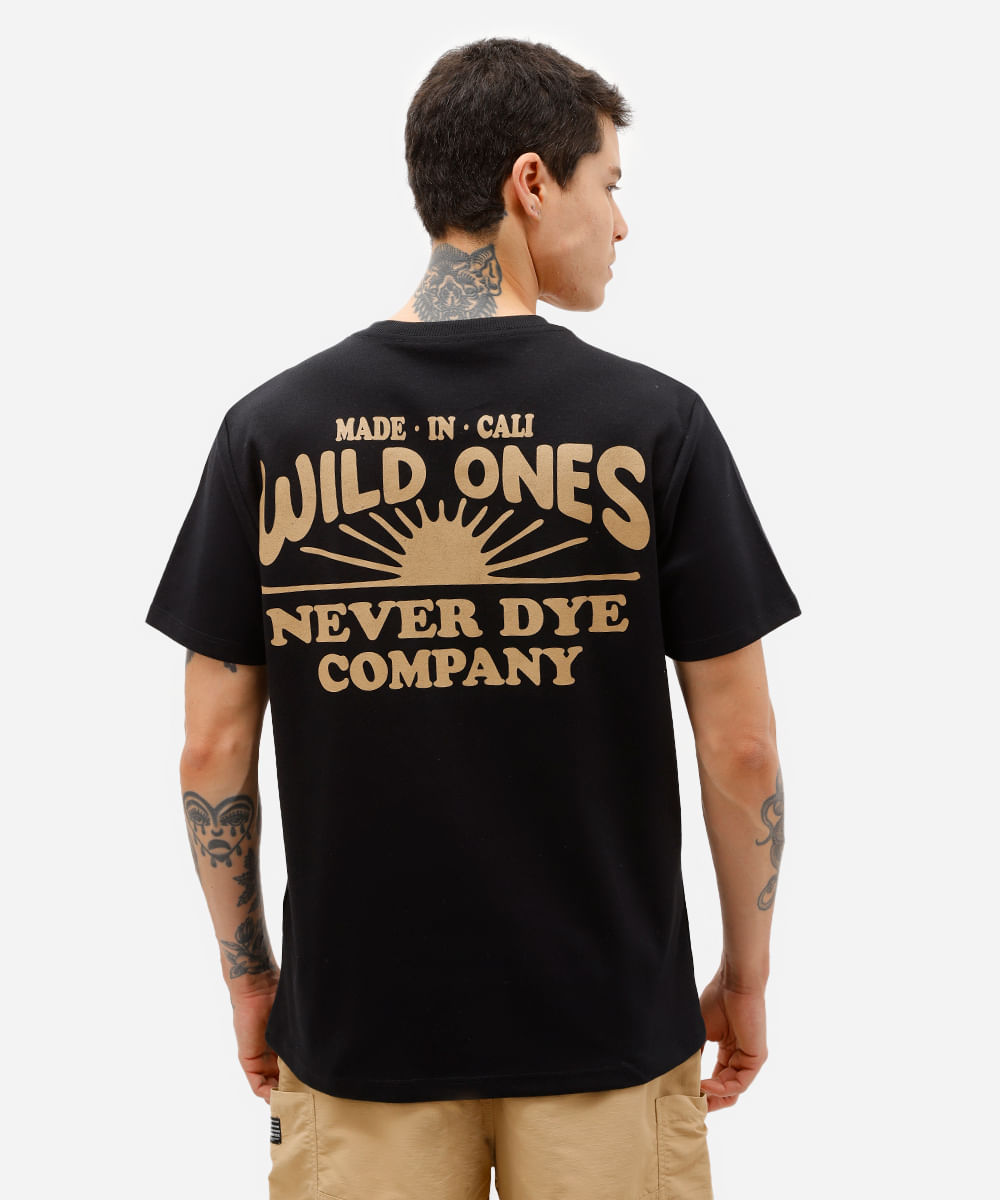 camiseta masculina manga curta wild ones preta