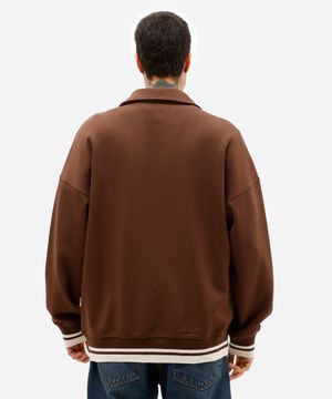 jaqueta bomber masculina com bordado marrom