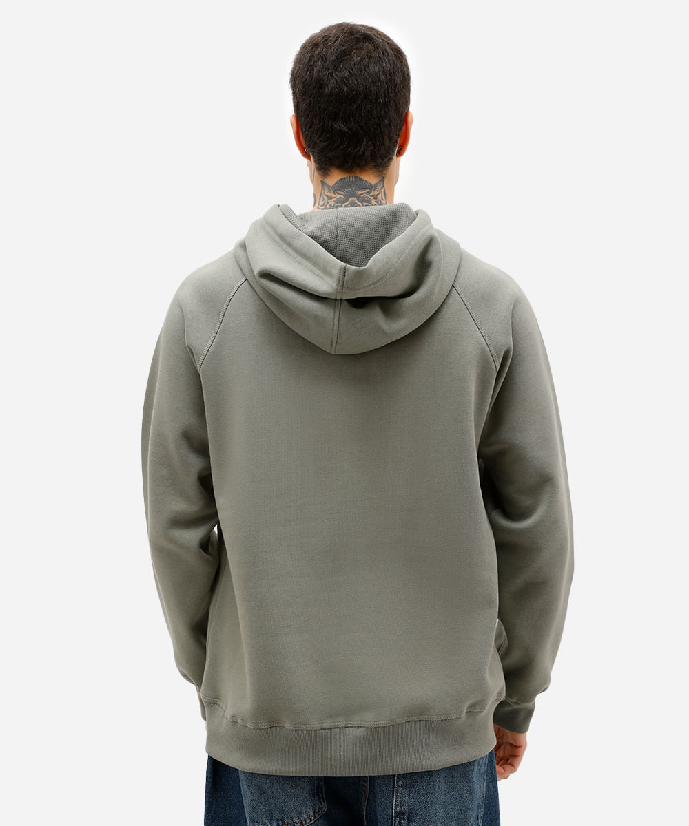 blusão básico masculino de moletom com capuz verde