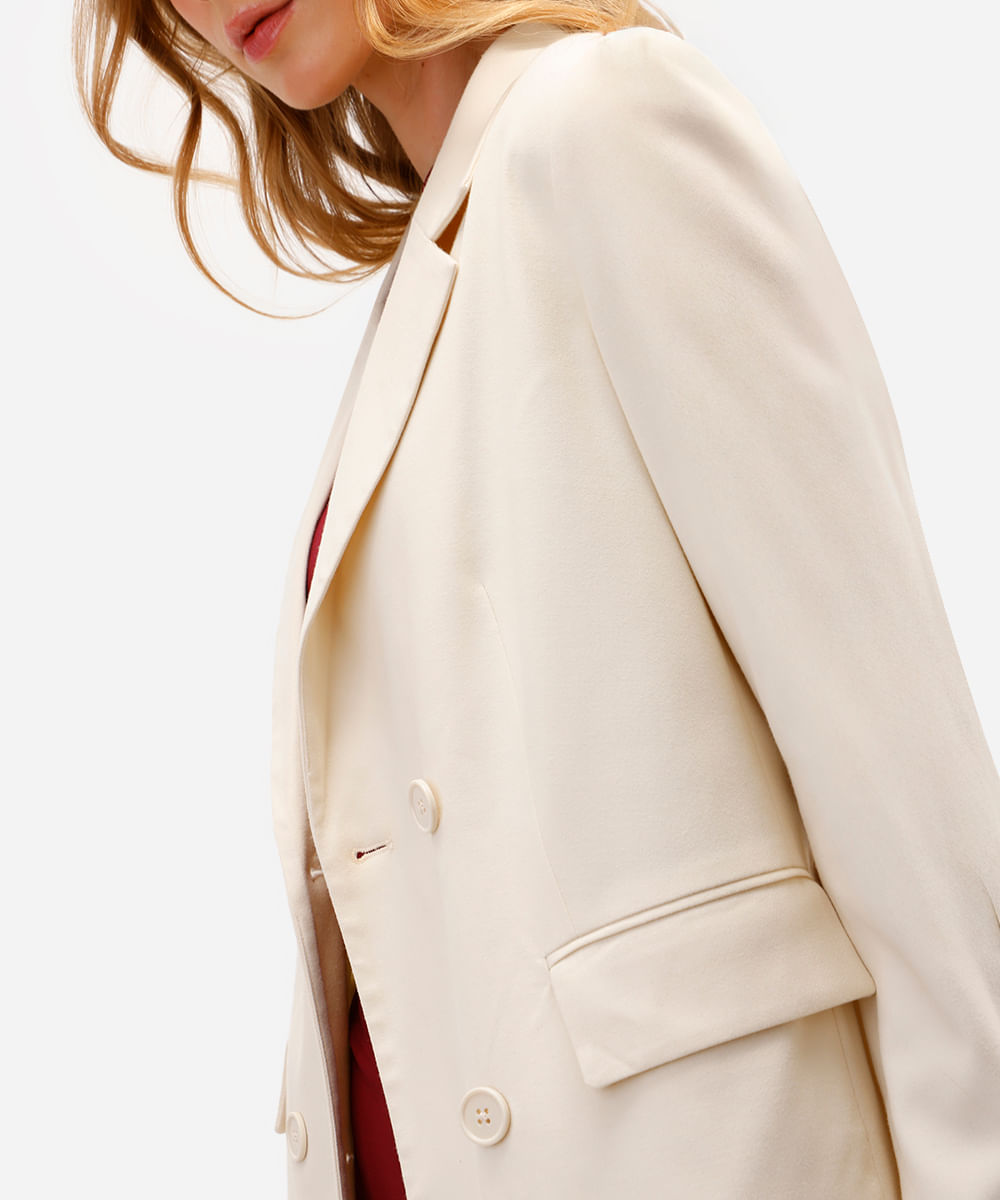 blazer de alfaiataria feminino oversized bege