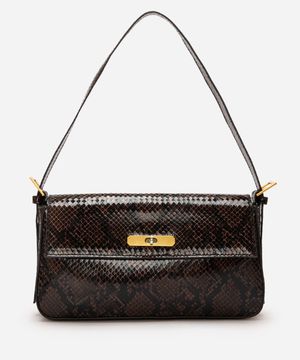 bolsa shoulder croco - marrom escuro
