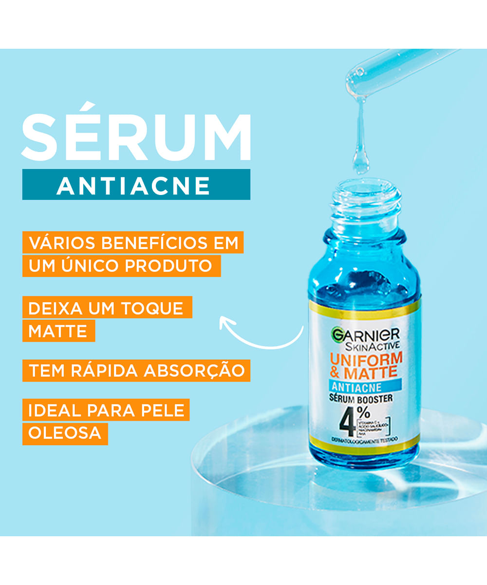 sérum facial garnier uniform e matte antiacne 15ml