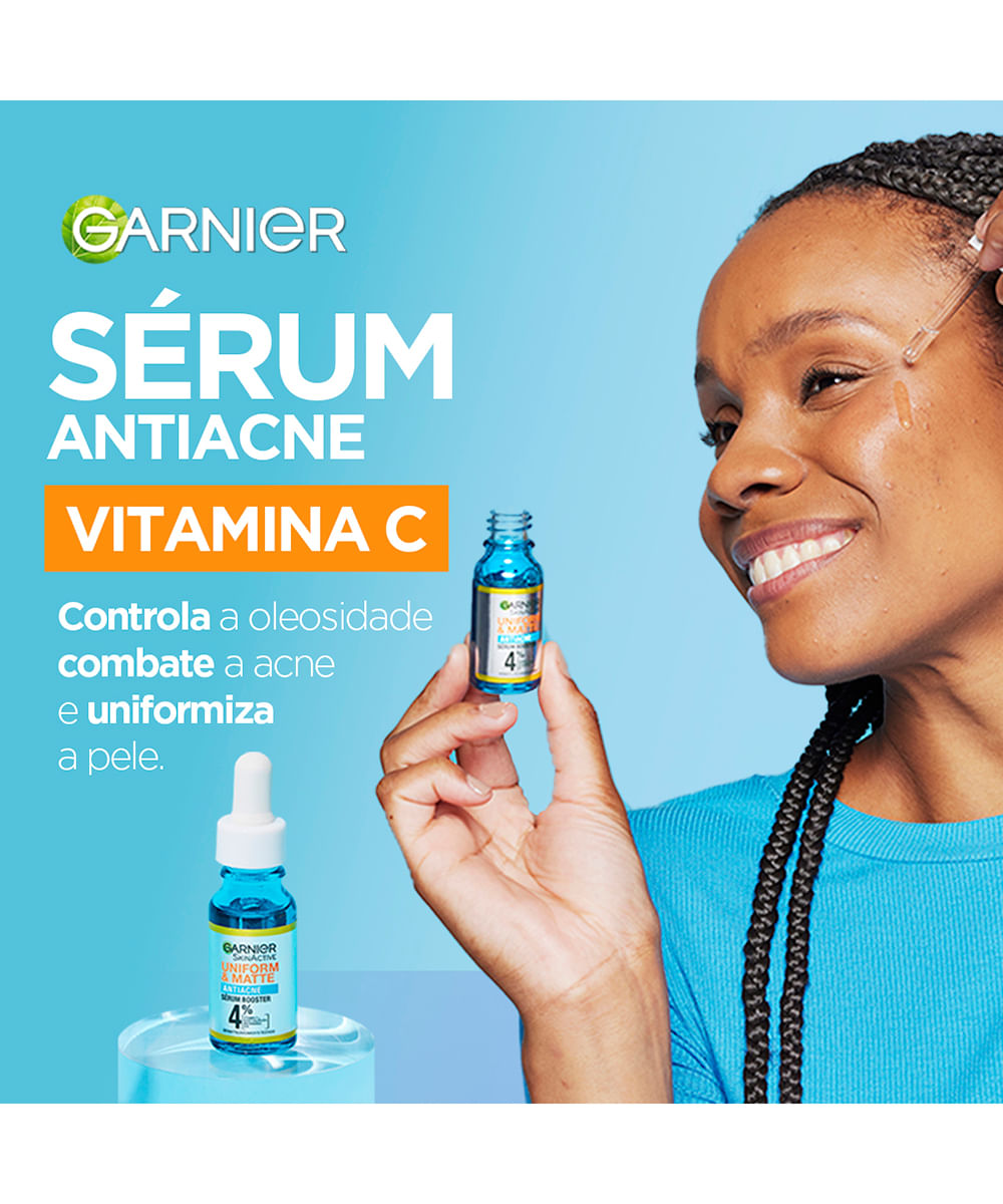 sérum facial garnier uniform e matte antiacne 15ml