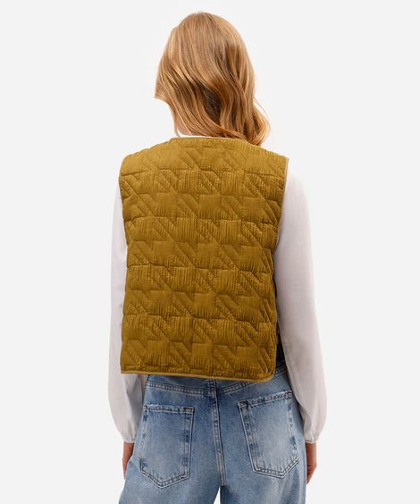 colete feminino texturizado com amarração verde