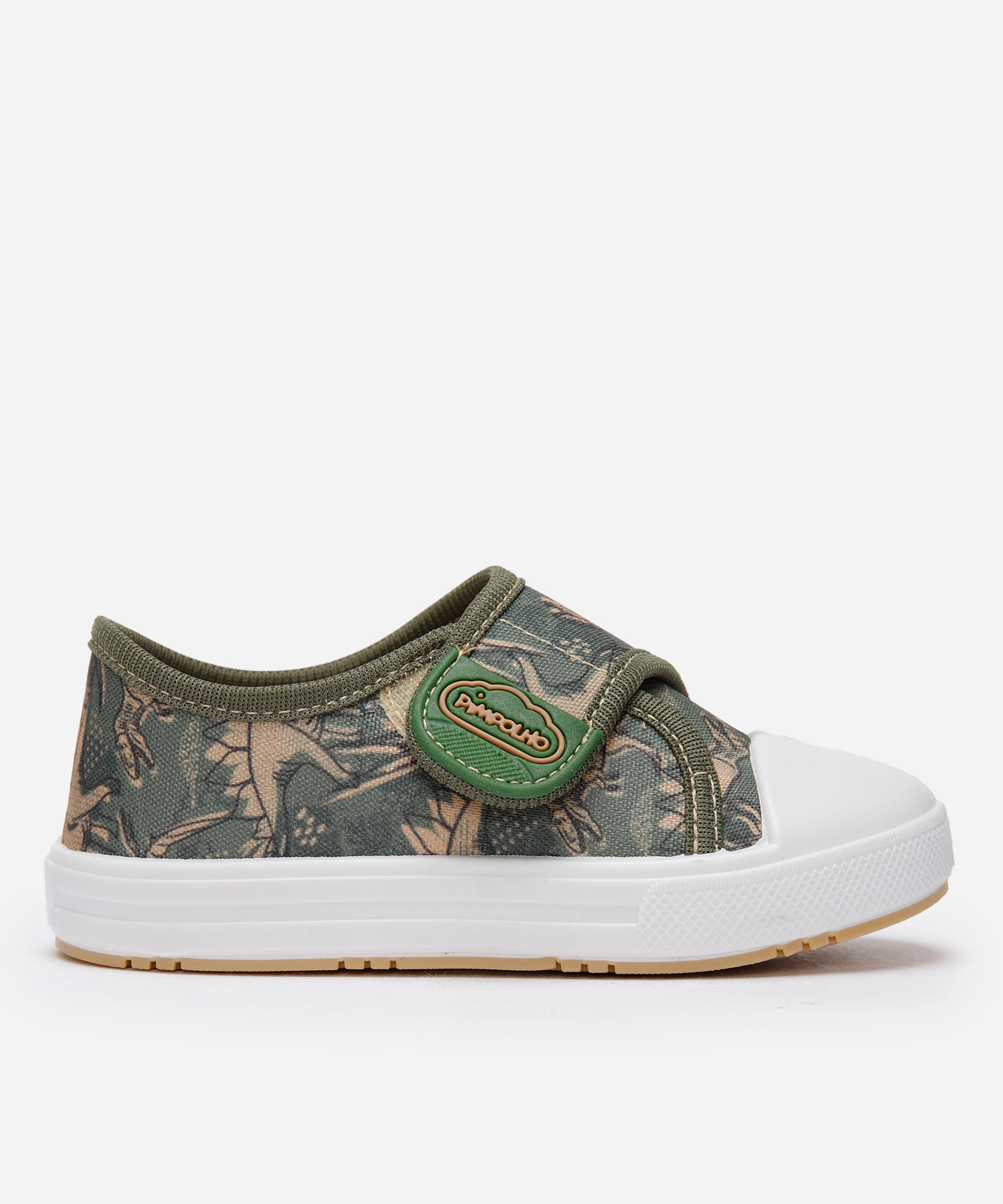 tênis infantil com velcro dinossauro verde