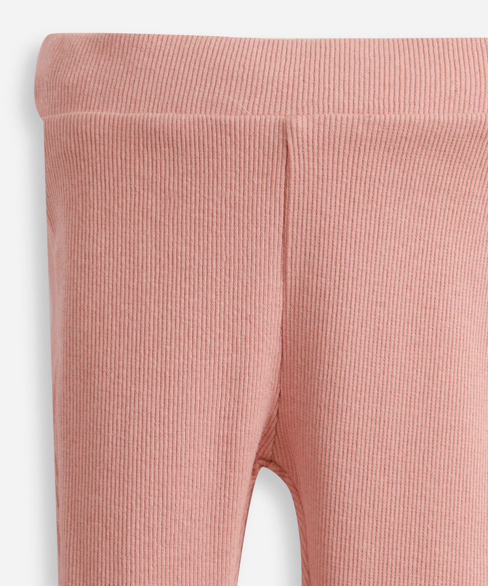 calça flare infantil com fru fru rosa