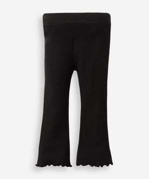 calça flare infantil com fru fru preta