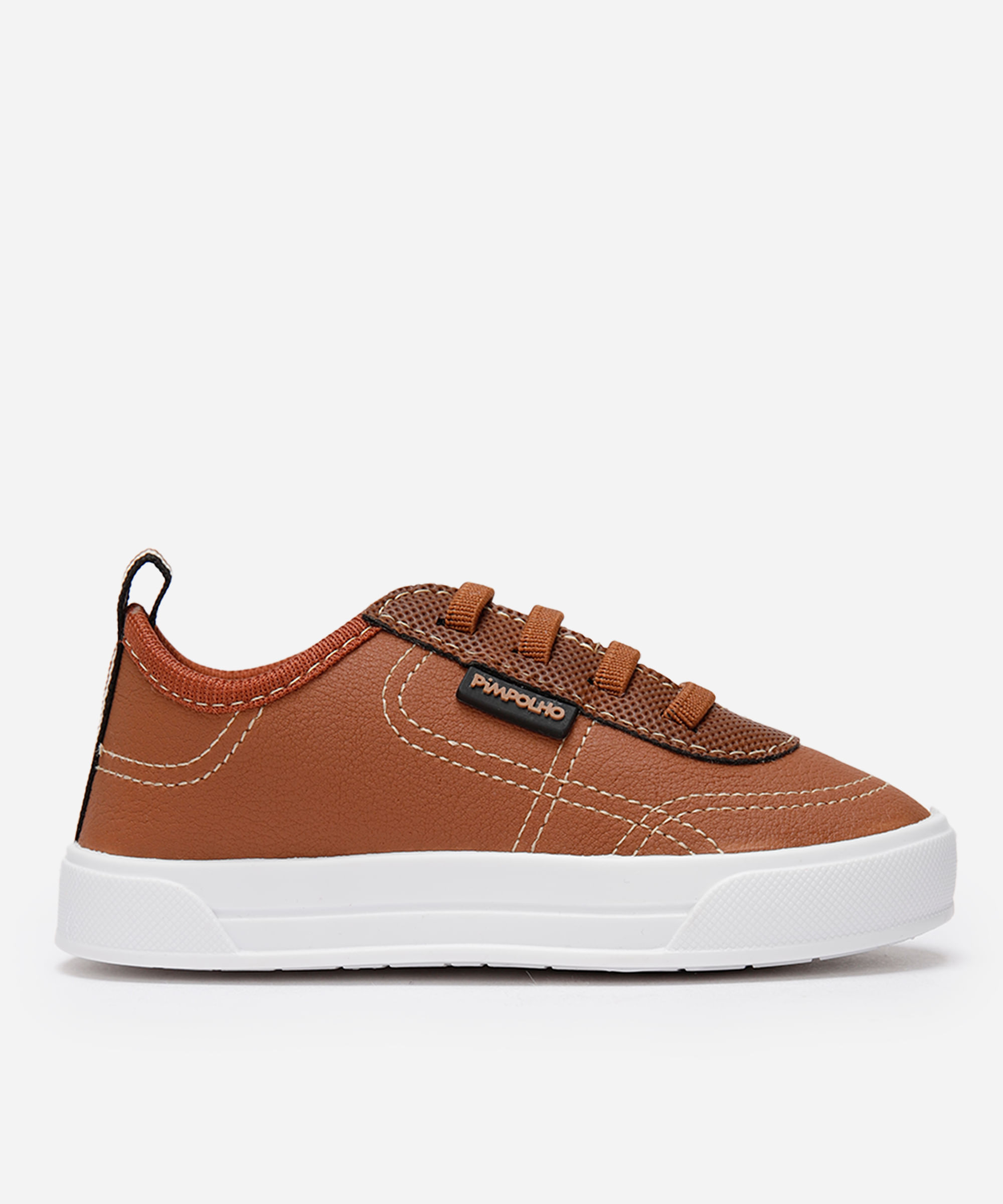 tênis casual infantil com recortes marrom