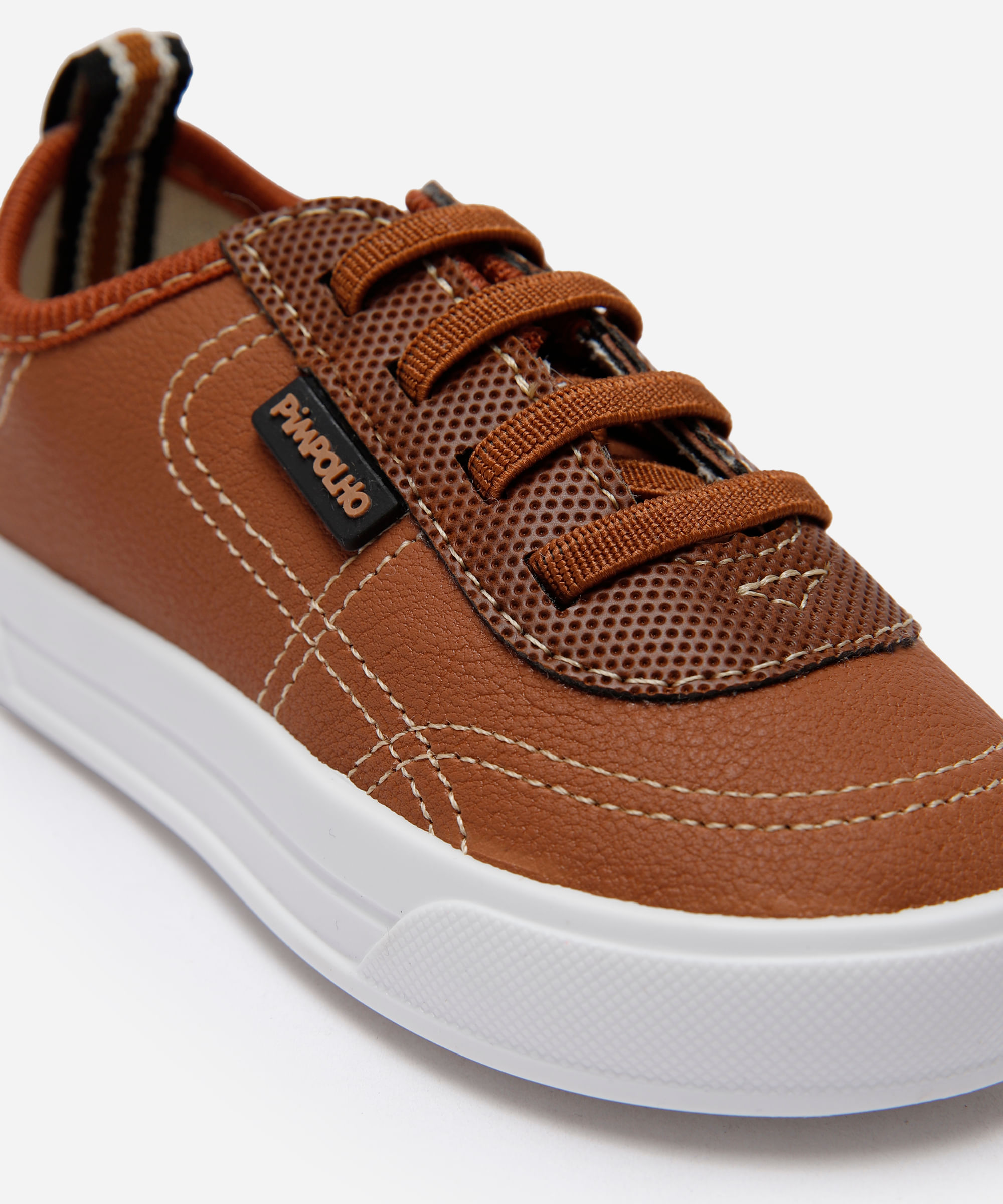 tênis casual infantil com recortes marrom