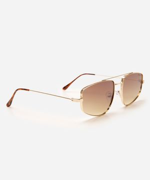 óculos de sol oval triton unissex dourado