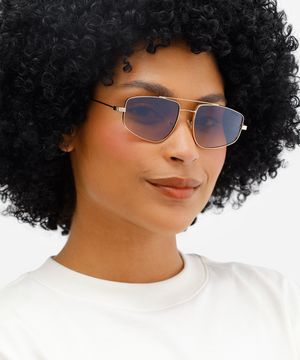 óculos de sol oval triton unissex dourado
