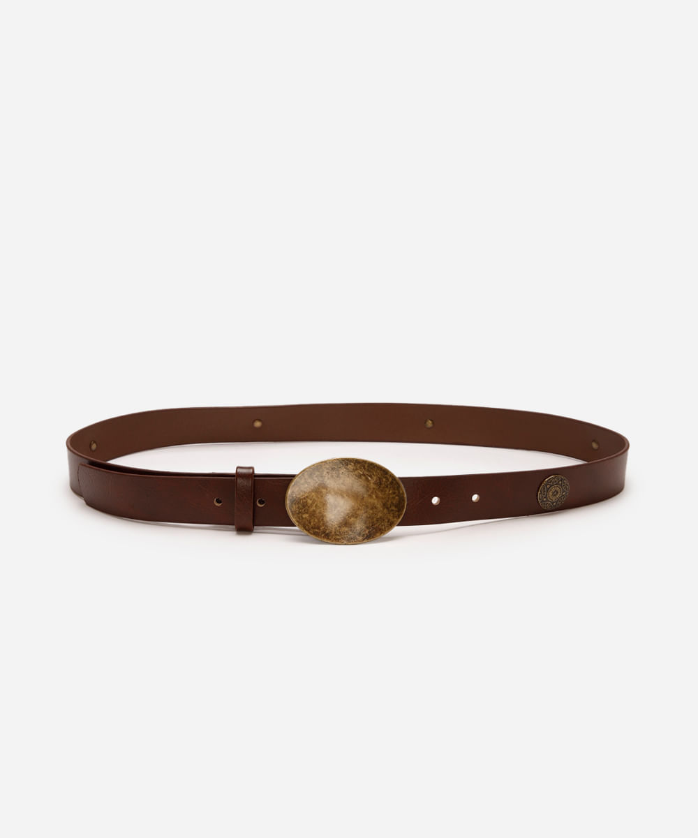 cinto feminino boho medalhas marrom
