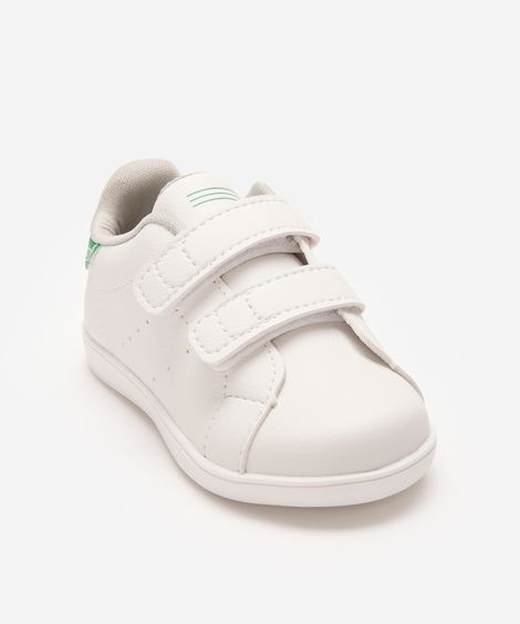 tênis casual infantil com velcro branco
