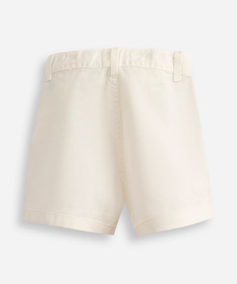 short mom infantil de sarja coração off white