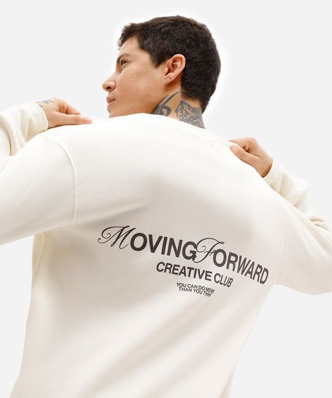 blusão masculino de moletom moving forward club off white