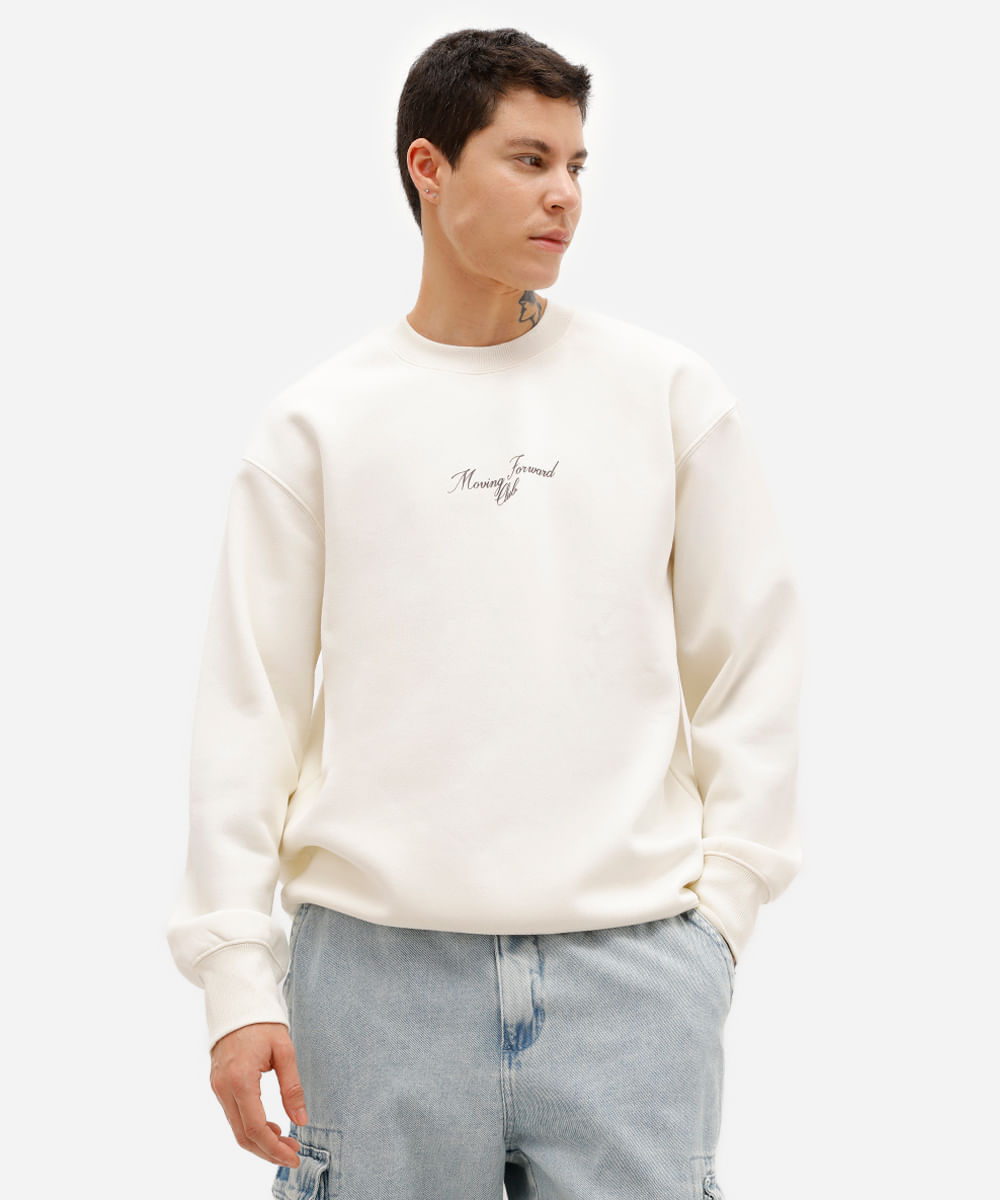 blusão masculino de moletom moving forward club off white