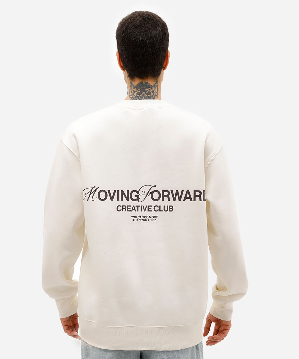 blusão masculino de moletom moving forward club off white