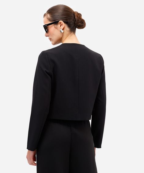 casaco feminino com botões - preto