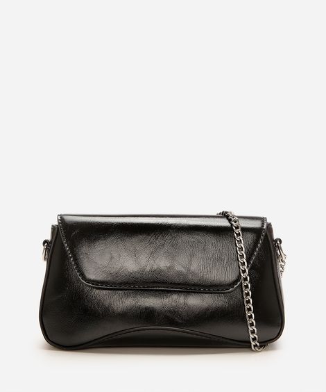 bolsa transversal feminina alça corrente preto