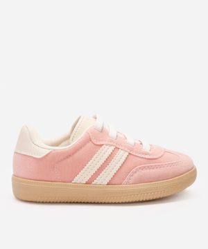 tênis bossa infantil com recortes bicolor rosa