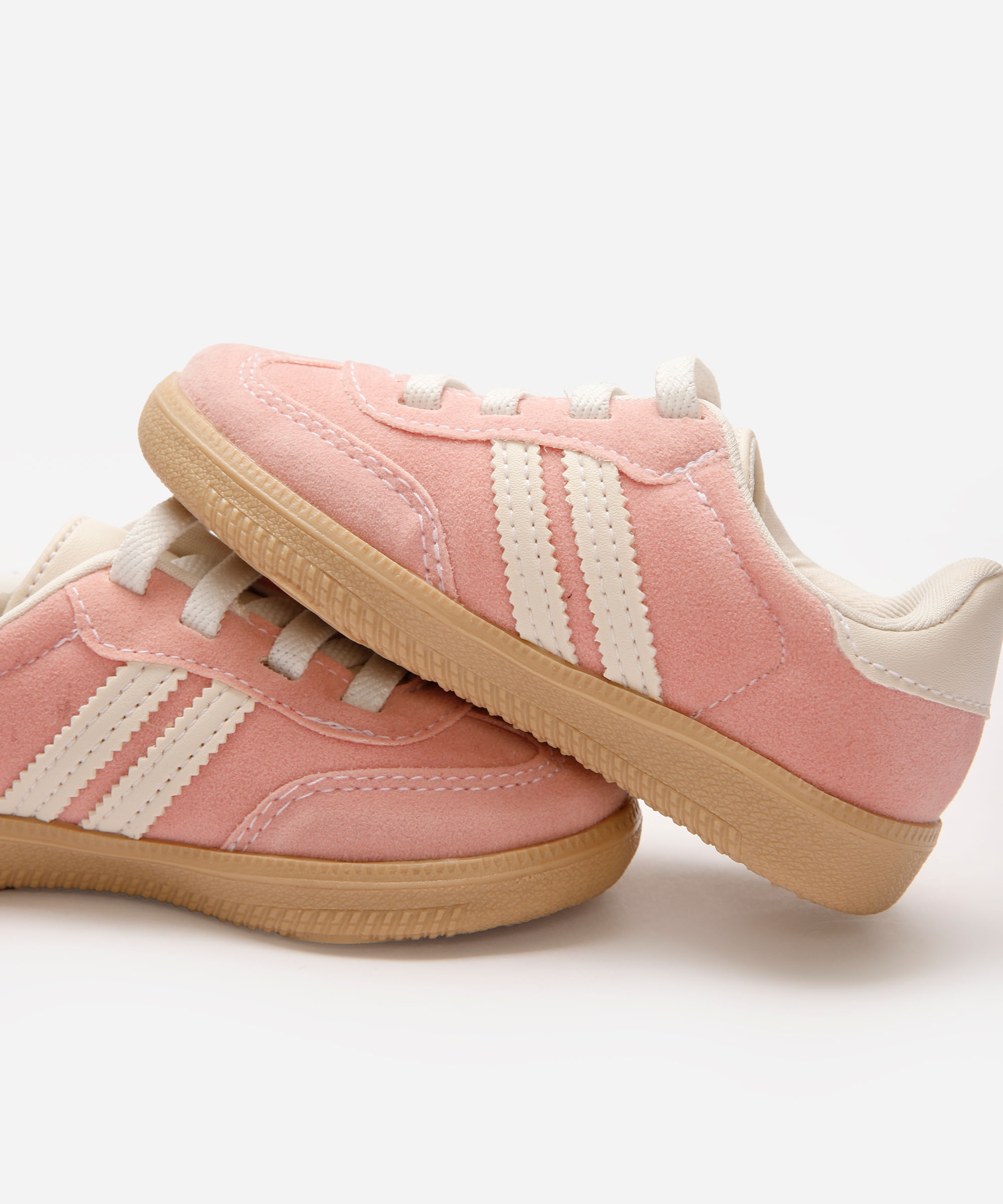 tênis bossa infantil com recortes bicolor rosa