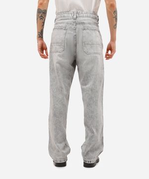 calça baggy masculina jeans cinza