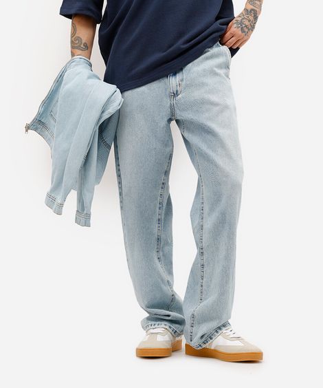 calça baggy masculina jeans azul