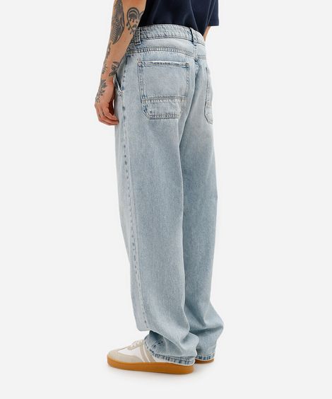 calça baggy masculina jeans azul