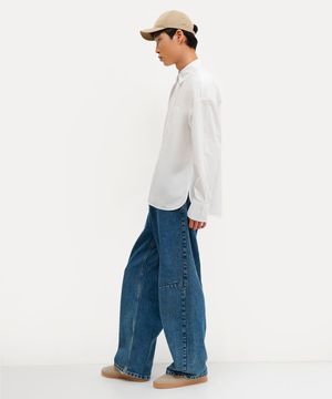 camisa oversized unissex de algodão babi louise branca