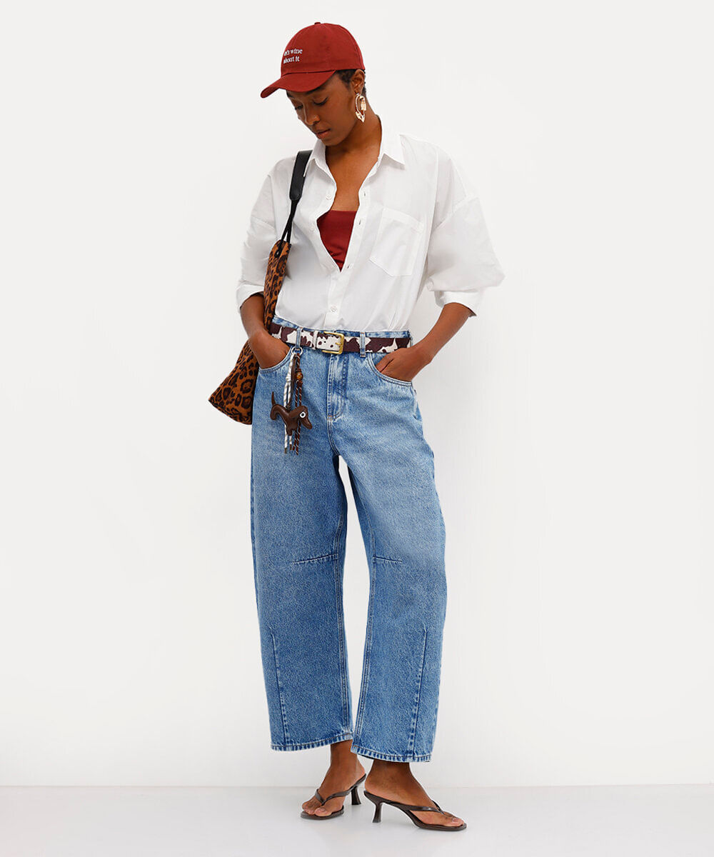 camisa oversized unissex de algodão babi louise branca