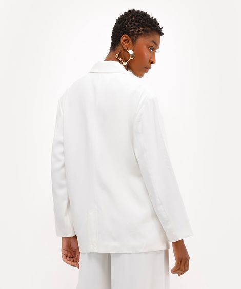 blazer oversized feminino de viscose babi louise off white