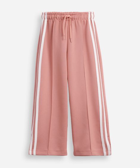 calça reta infantil com listra rosa