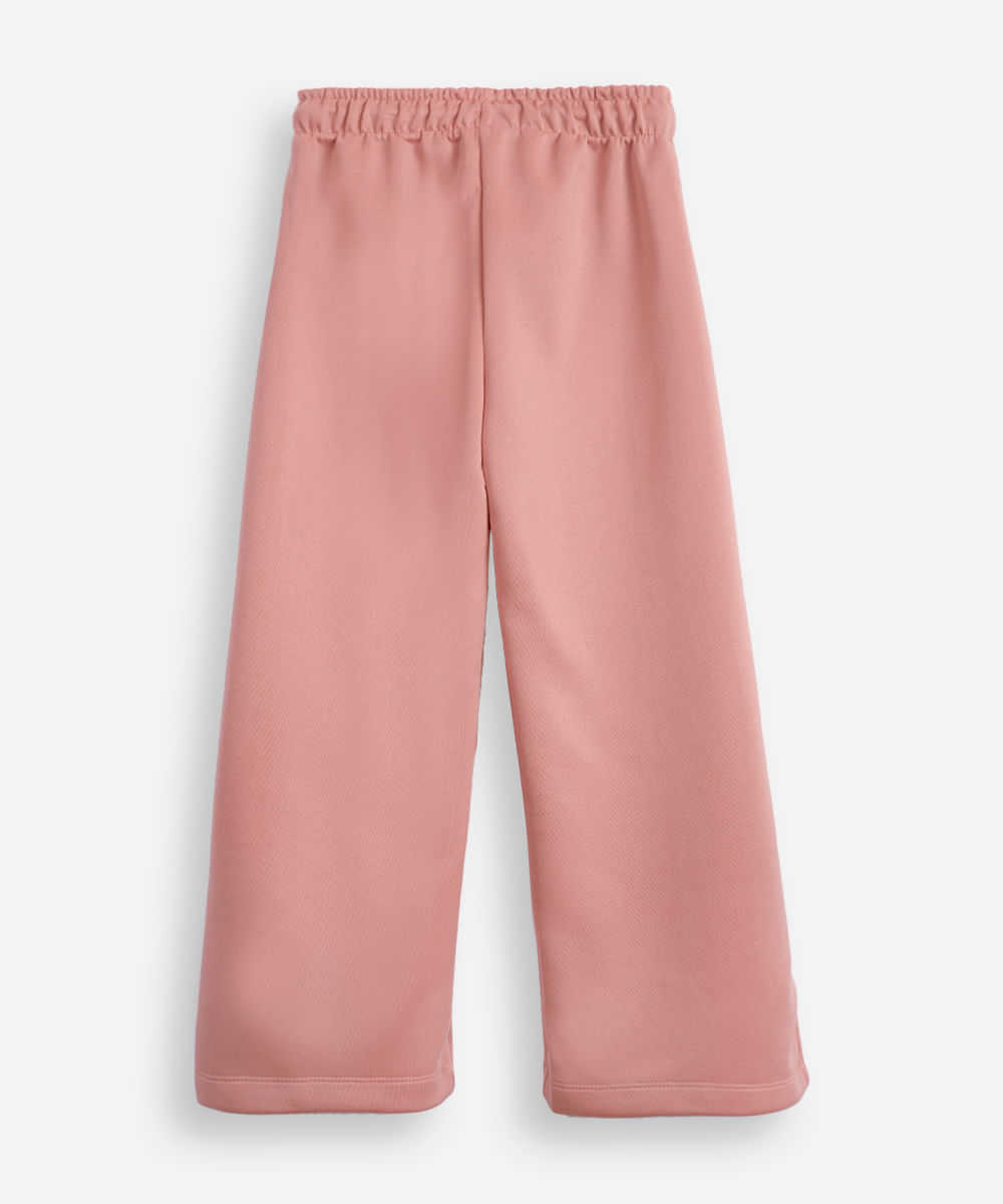 calça reta infantil com listra rosa