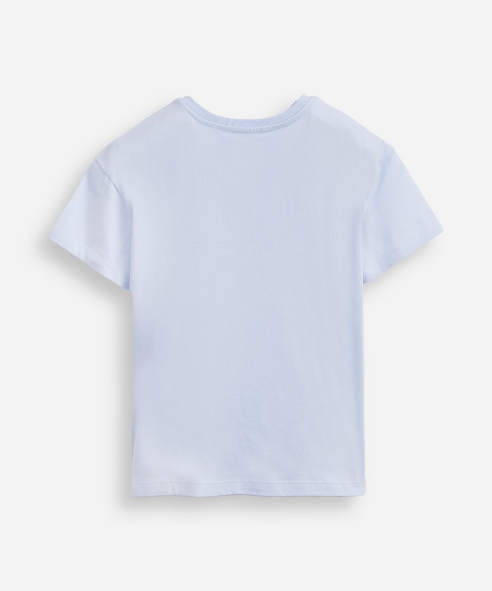 camiseta de algodão infantil stitch azul