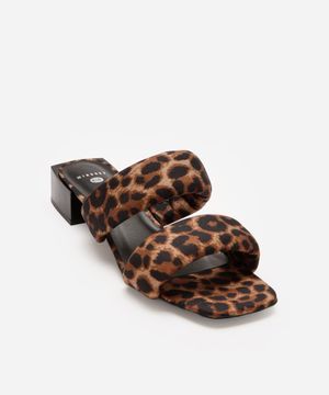 tamanco puffer animal print mindset bege